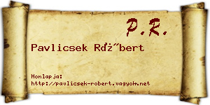 Pavlicsek Róbert névjegykártya