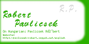 robert pavlicsek business card